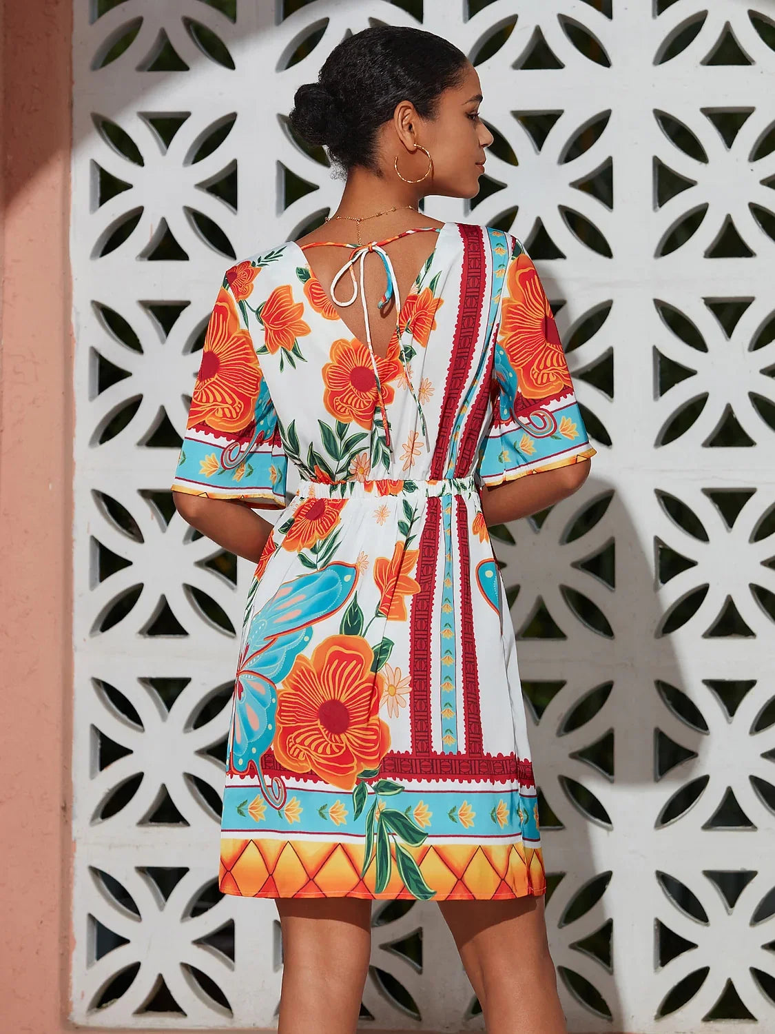 Santorini Summer Silky Satin Mini Dress