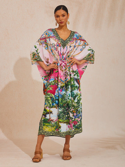 Vintage Jewelry Chiffon Vacation Kaftan