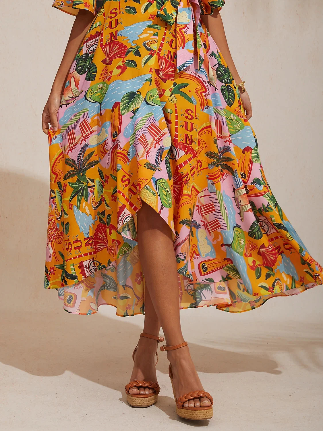 Summer Escape Silky Satin Floral Maxi Dress