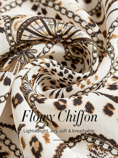 Vintage Leopard Jewelry Flowy Chiffon Mini Skirt