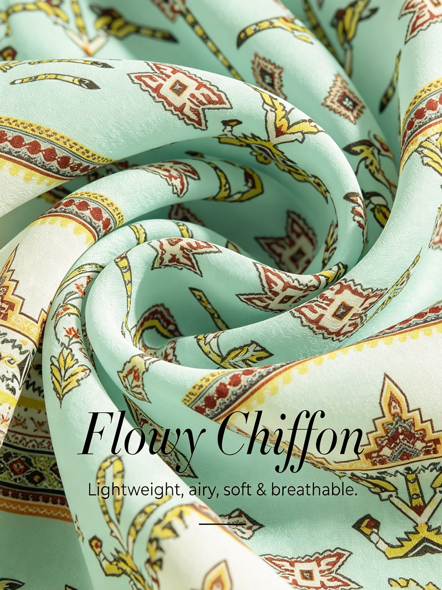 Ethnic Totem Flowy Chiffon Maxi Dress