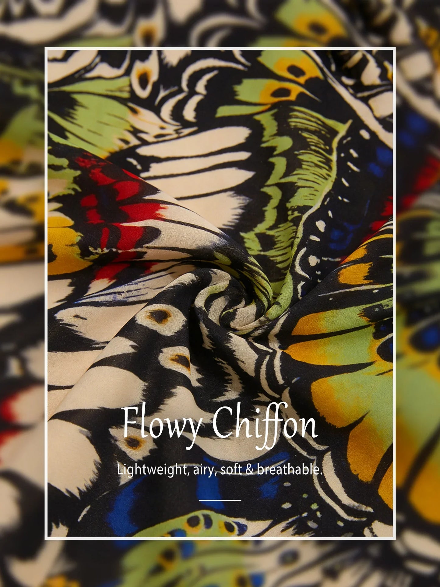 Jungle Butterfly Flowy Chiffon Top