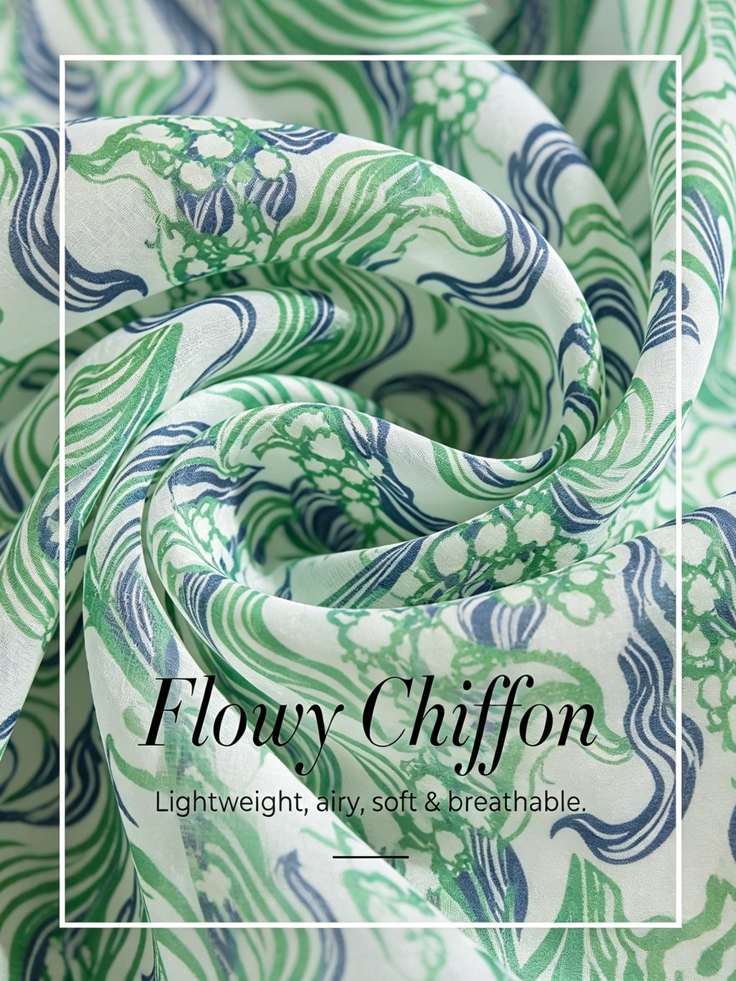 Abstract Bell Flower Flowy Chiffon Blouse
