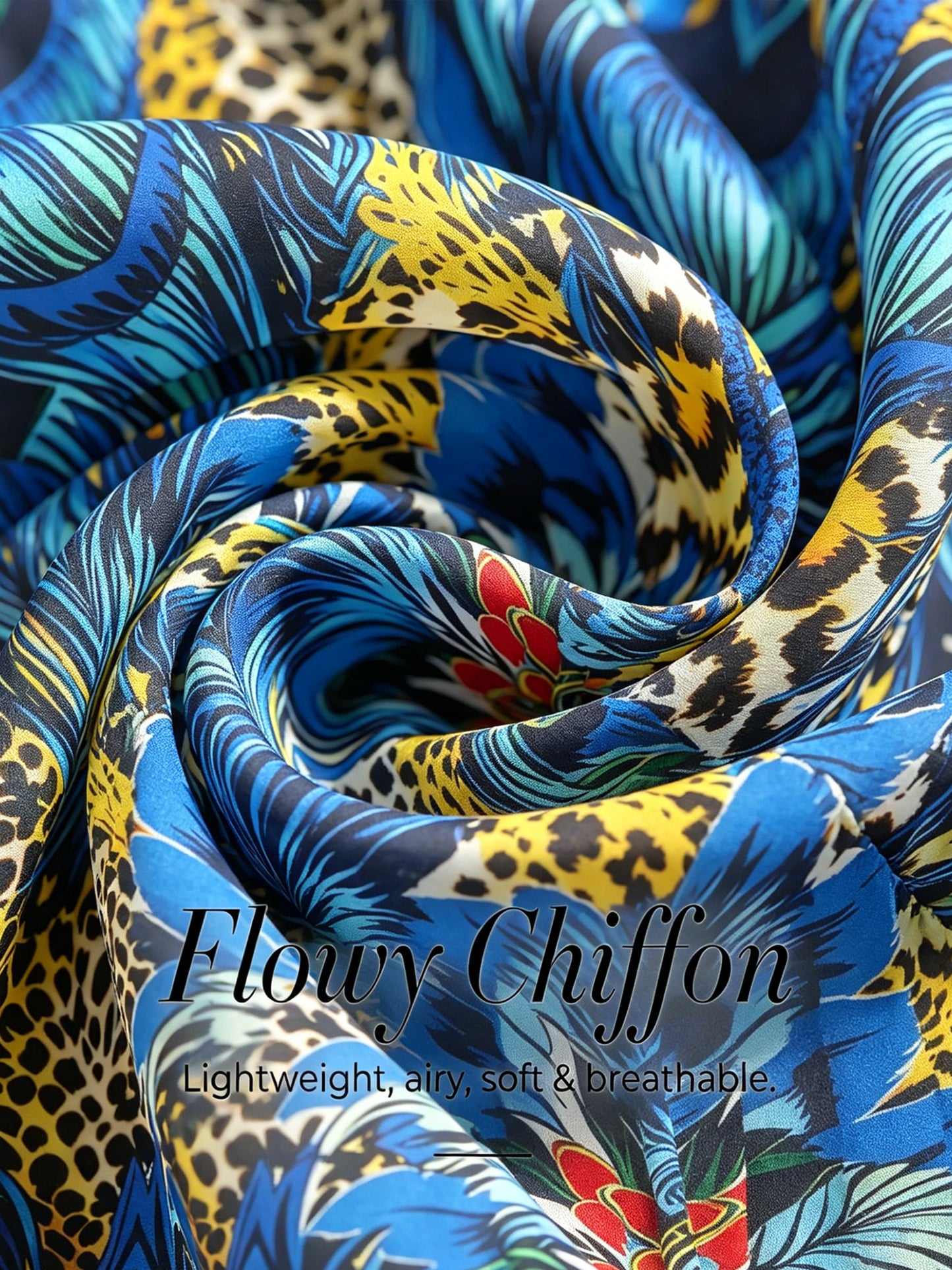 Jungle Wild Party Flowy Chiffon Leopard Kaftan