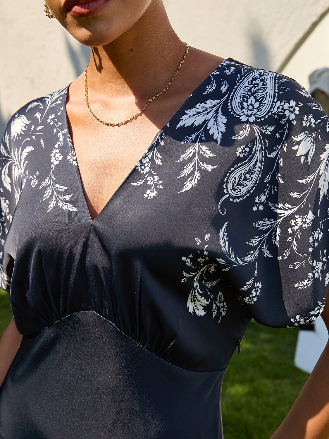 Noir Baroque Party Silky Satin Elegant Maxi Dress