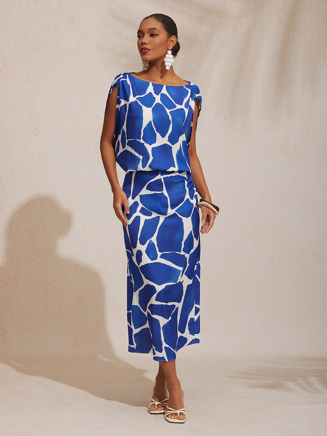 Jungle Wild Party Silky Satin Maxi Dress
