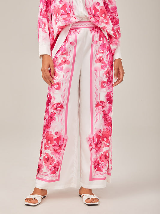 Printed High-Waisted Casual Pants
