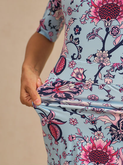 Floral Stretch Vacation Mini Dress