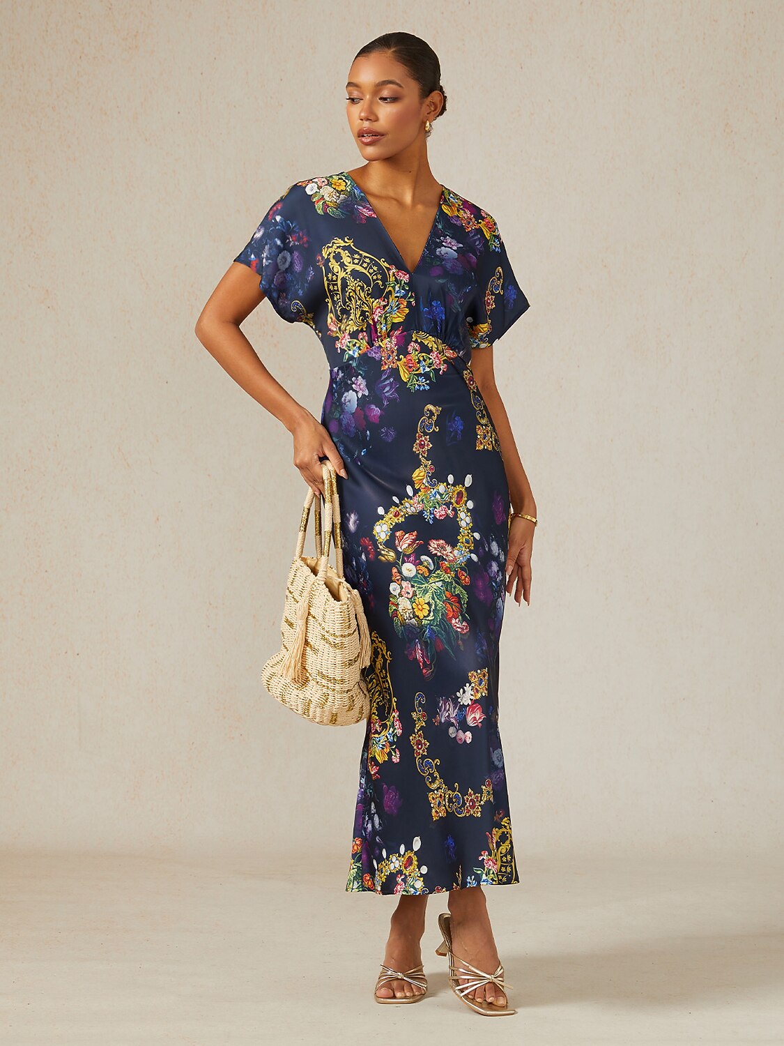 Land of Wonder Silky Satin Maxi Dress