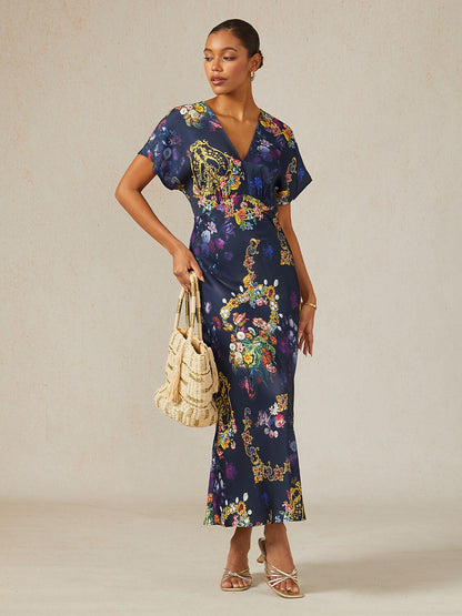 Land of Wonder Silky Satin Maxi Dress
