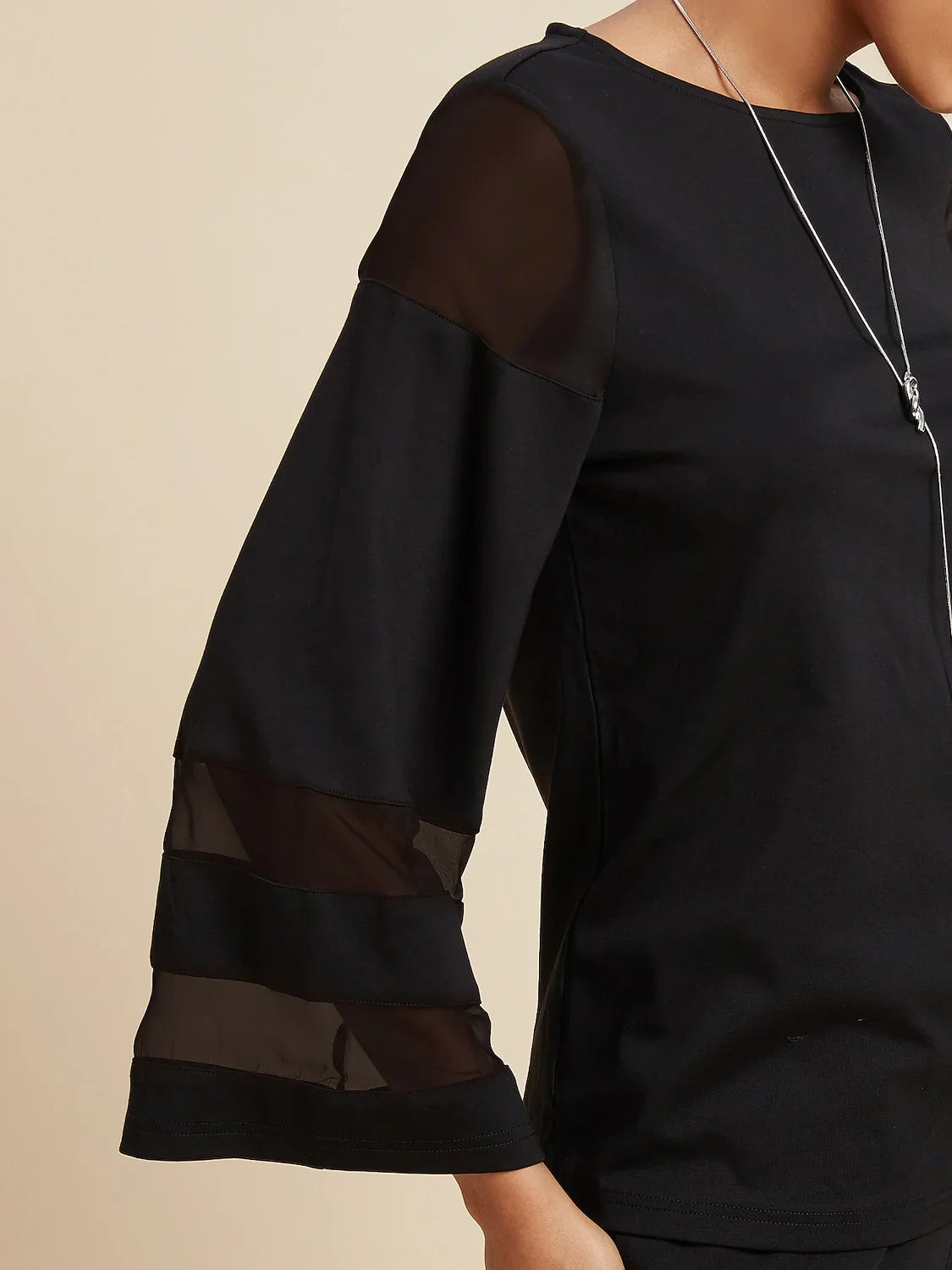 Style Chiffon Modal Illusion Pure Color Loose Blouse