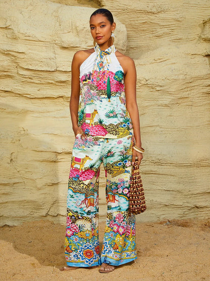 Dream Village Silky Satin Vintage Pants