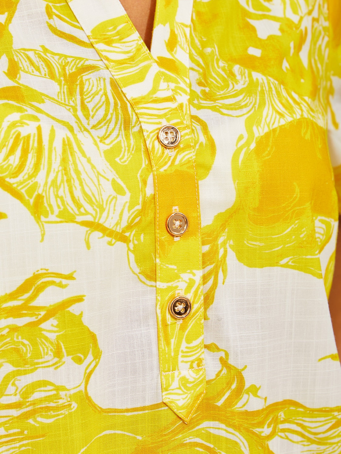 Graphic Art Mustang Linen Look Midi Dress