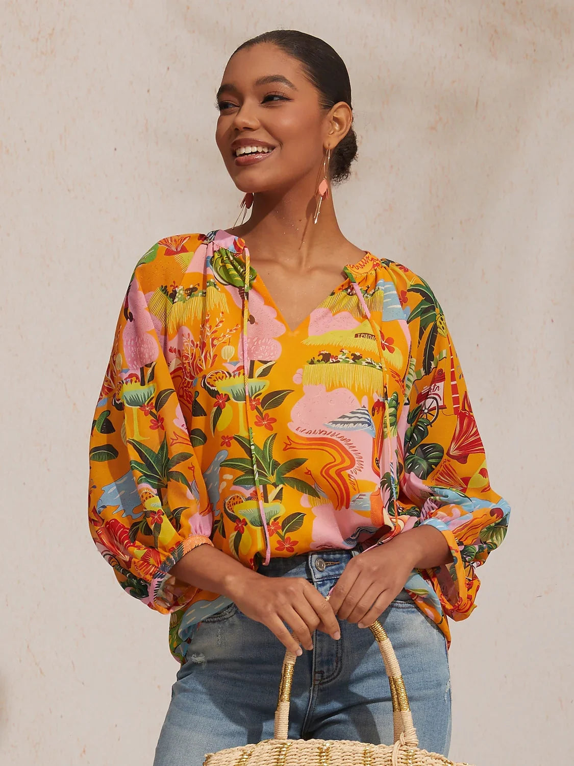Summer Escape Flowy Chiffon Floral Blouse
