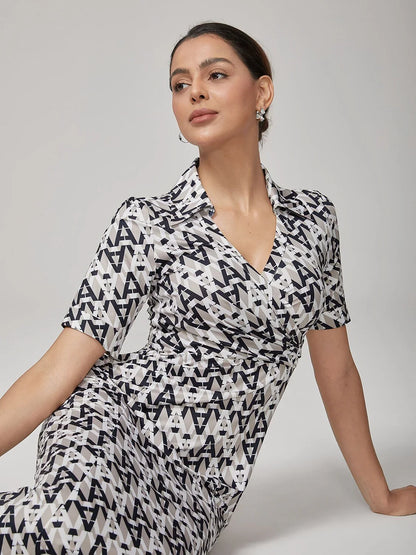 Stretch Waist-Cinching Mermaid Midi Satin Dress