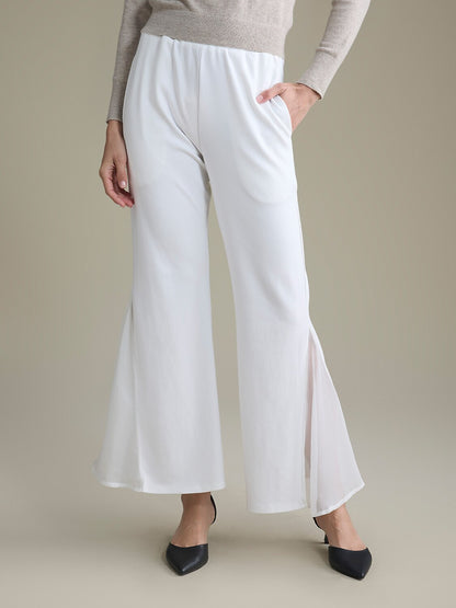 Schwarze High-Waist-Hose Chiffon Leichte Hose