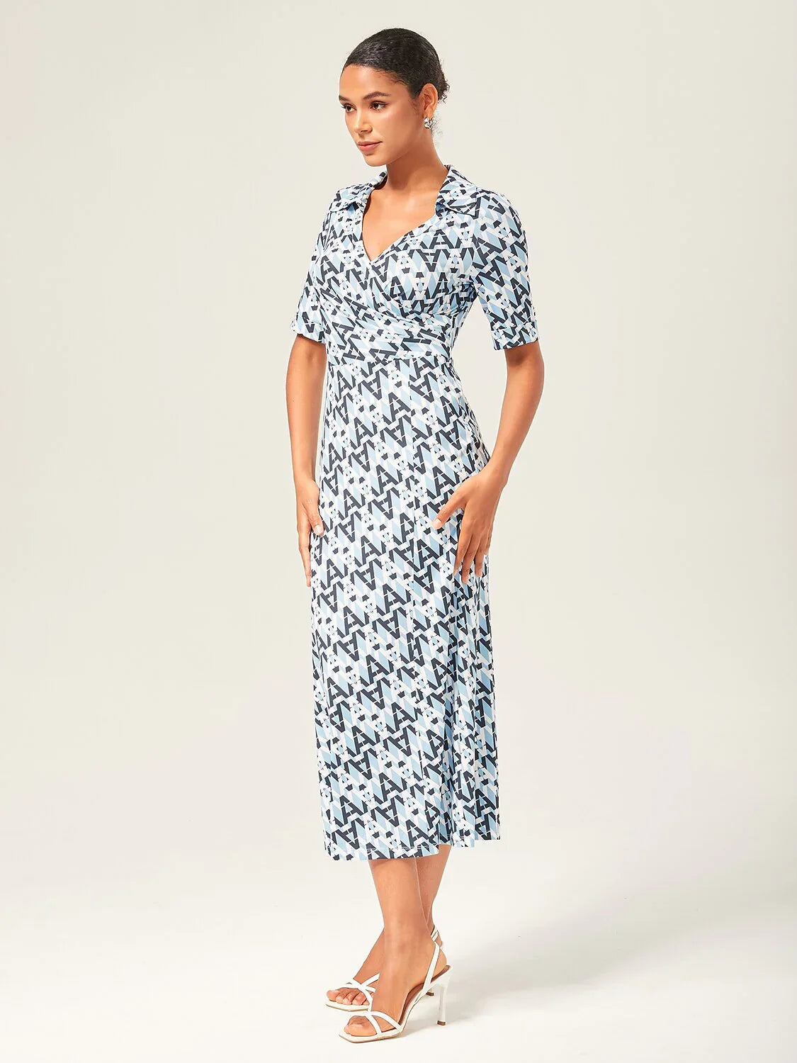 Stretch Waist-Cinching Mermaid Midi Satin Dress