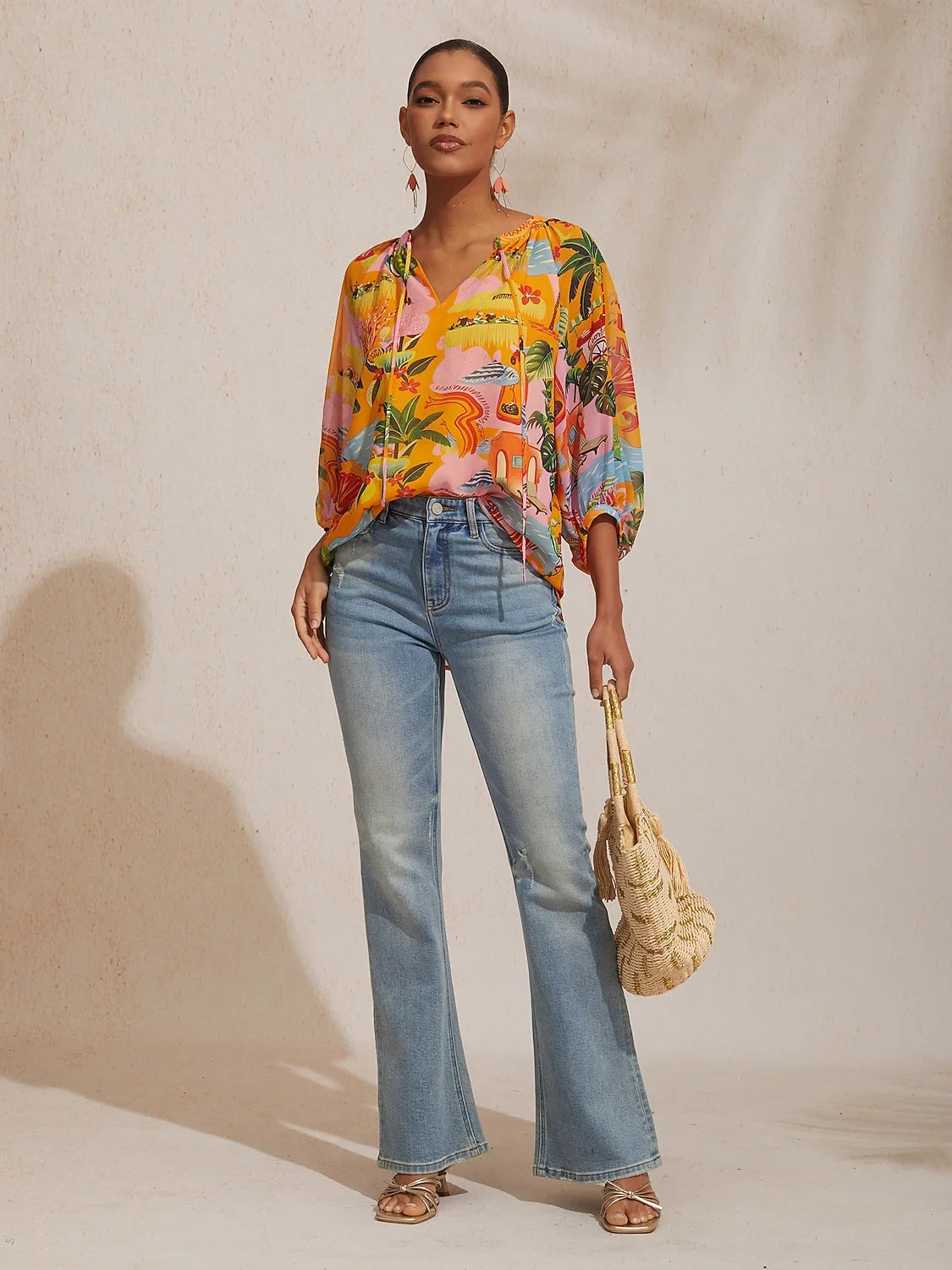 Jungle Wild Party Flowy Chiffon Top