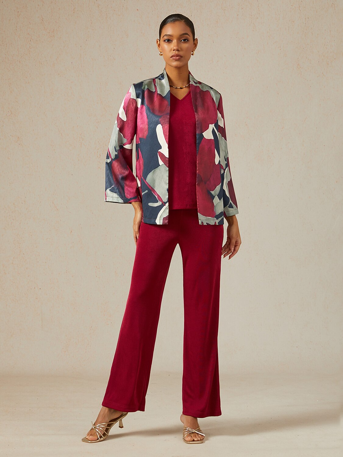 Berry Canvas Herringbone Satin Jacket