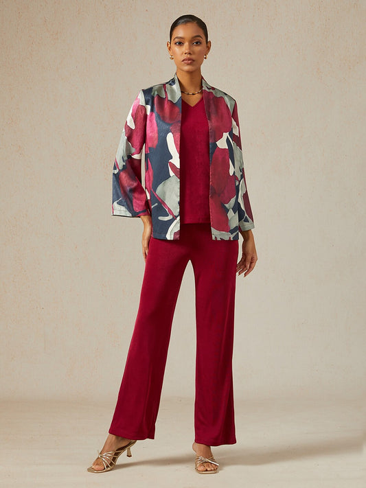 Berry Canvas Herringbone Satin Jacket