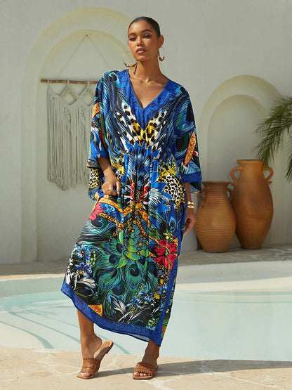 Jungle Wild Party Flowy Chiffon Leopard Kaftan