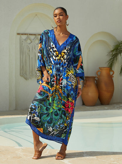 Boho Paisley Flowy Chiffon Kaftan