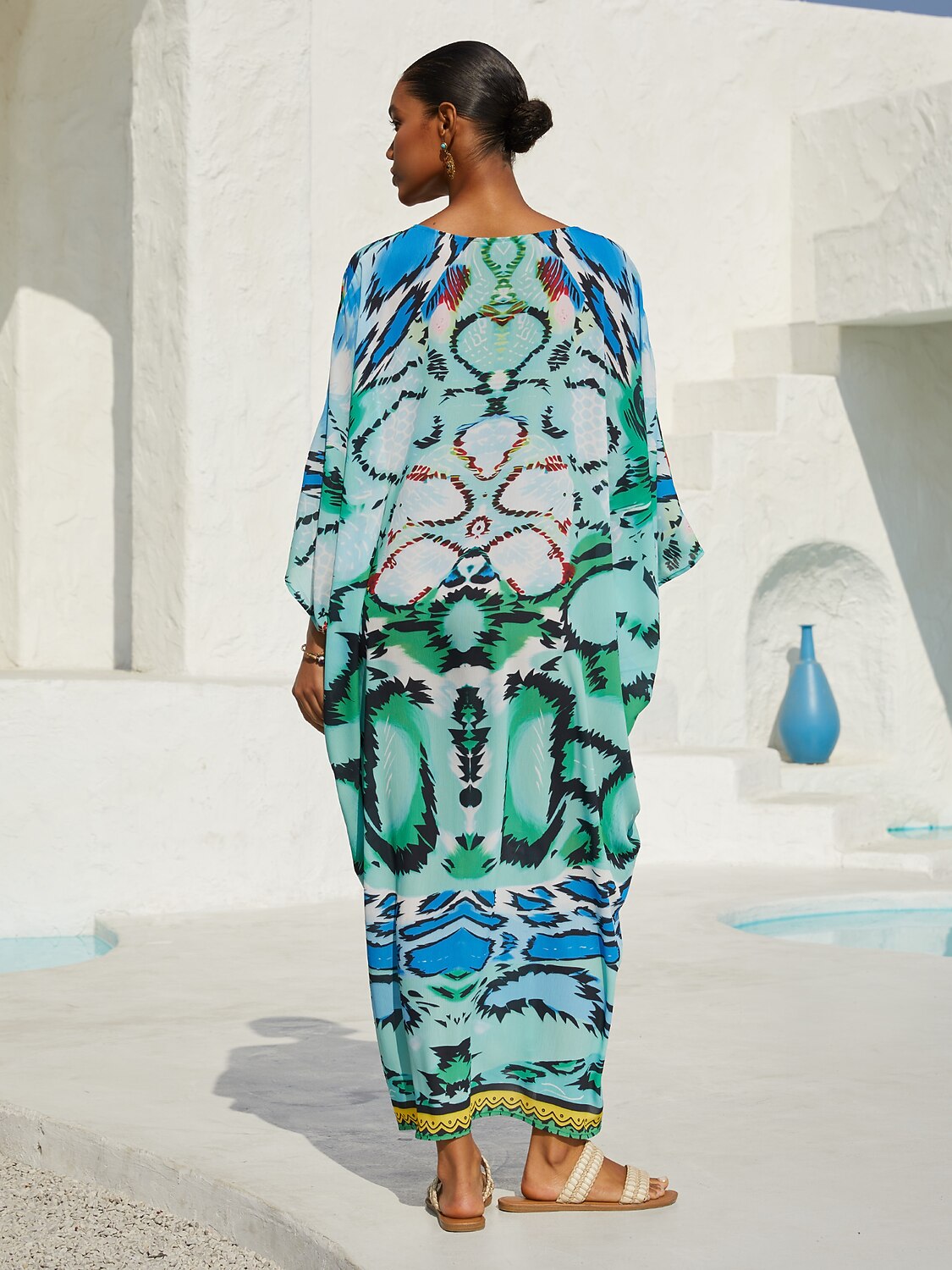 Vintage Jewelry Chiffon Vacation Kaftan