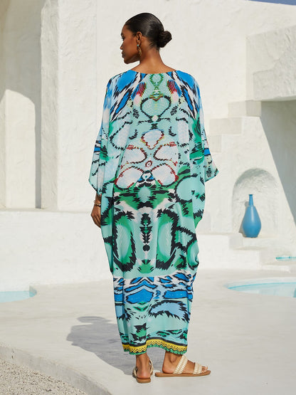 Vintage Jewelry Chiffon Vacation Kaftan