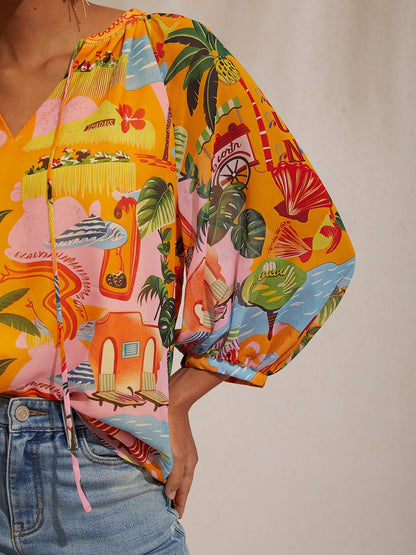 Dschungel Wilde Party Chiffon Top