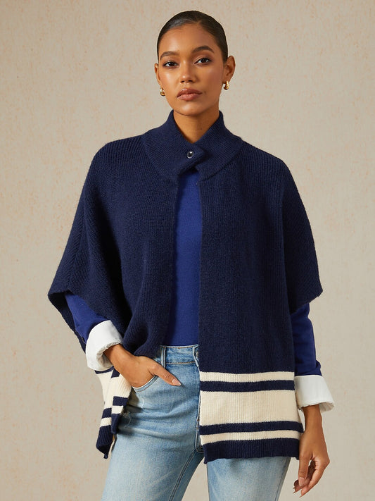 Arctic Fleece Knit Turtleneck Cape