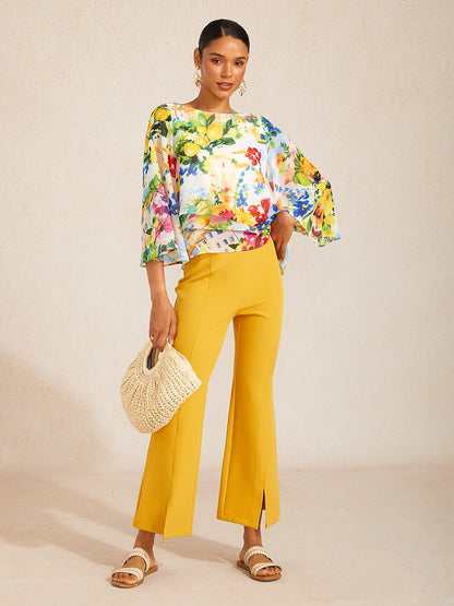 Elegant Slight Stretch Cropped Flared Pants
