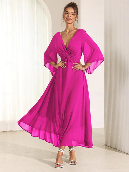 Jungle Butterfly Flowy Chiffon Maxi Dress
