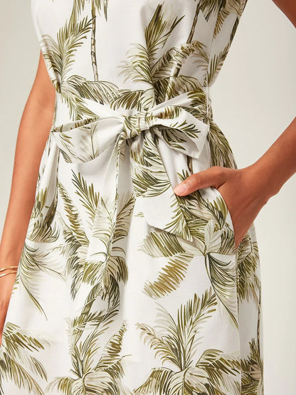 Linen-Like Sleeveless Midi Dress