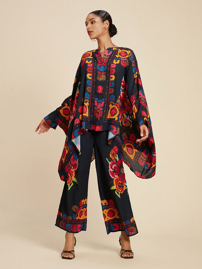 Chiffon Floral Print Elasticated Waistband Pants