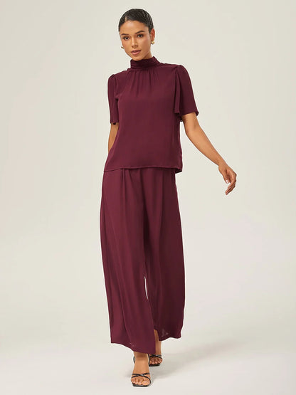 Loose Culottes Wide Leg Full Length Chiffon Pants