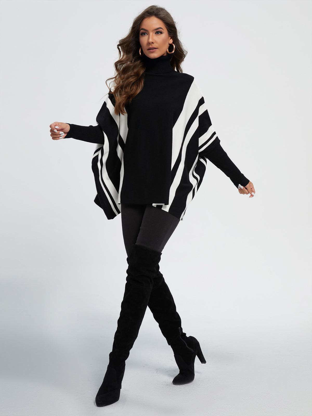 Ribbed Knit Turtleneck Sweater