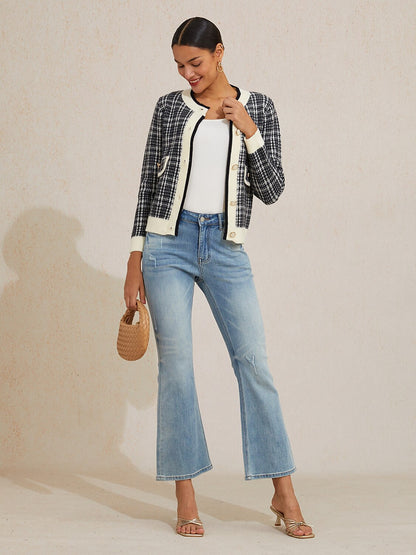 Paris Noir Knit Arctic Fleece Chic Knit Cardigan