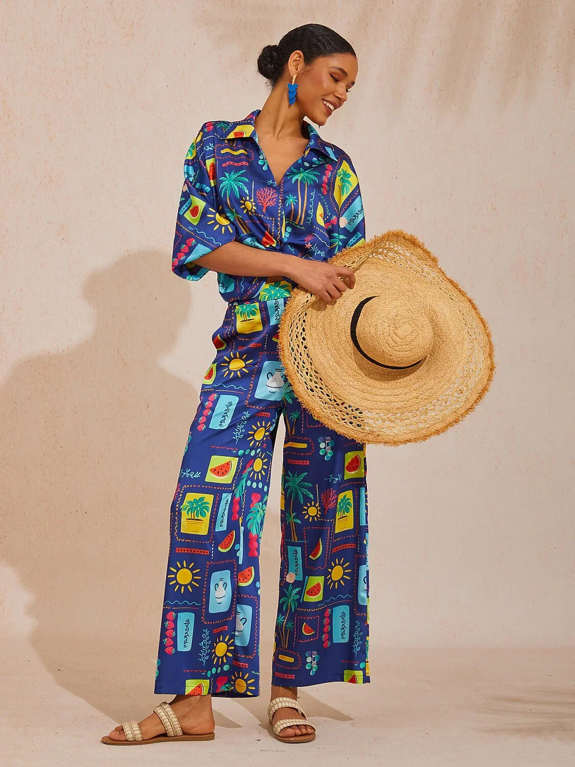 Summer Escape Silky Satin Pants
