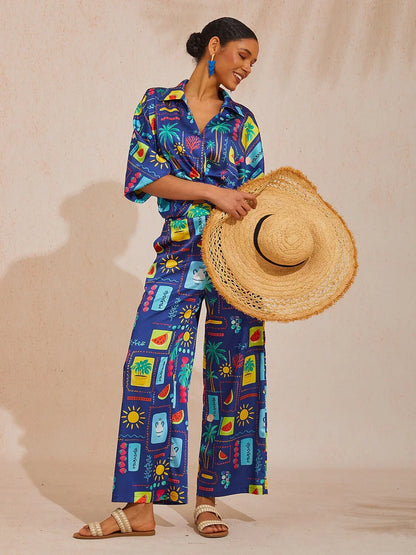 Summer Escape Silky Satin Pants
