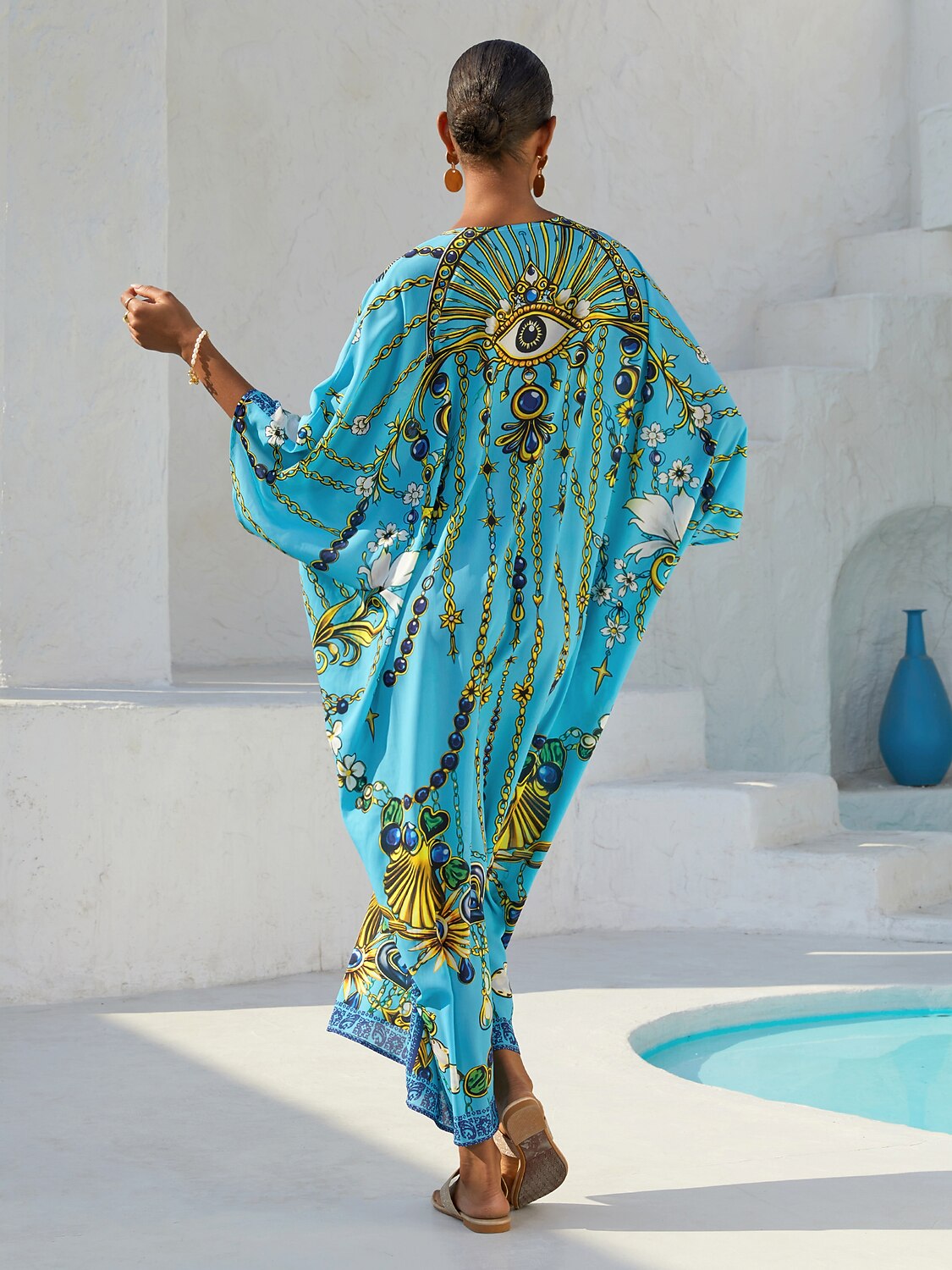 Boho Paisley Flowy Chiffon Kaftan