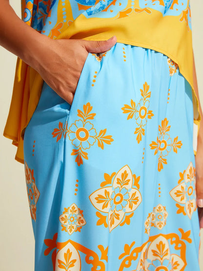 Satin Bohemia Wide Leg Pocket Pants