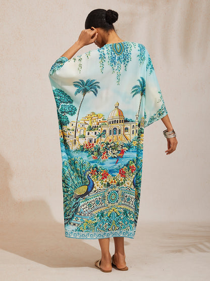 Boho Paisley Flowy Chiffon Kaftan