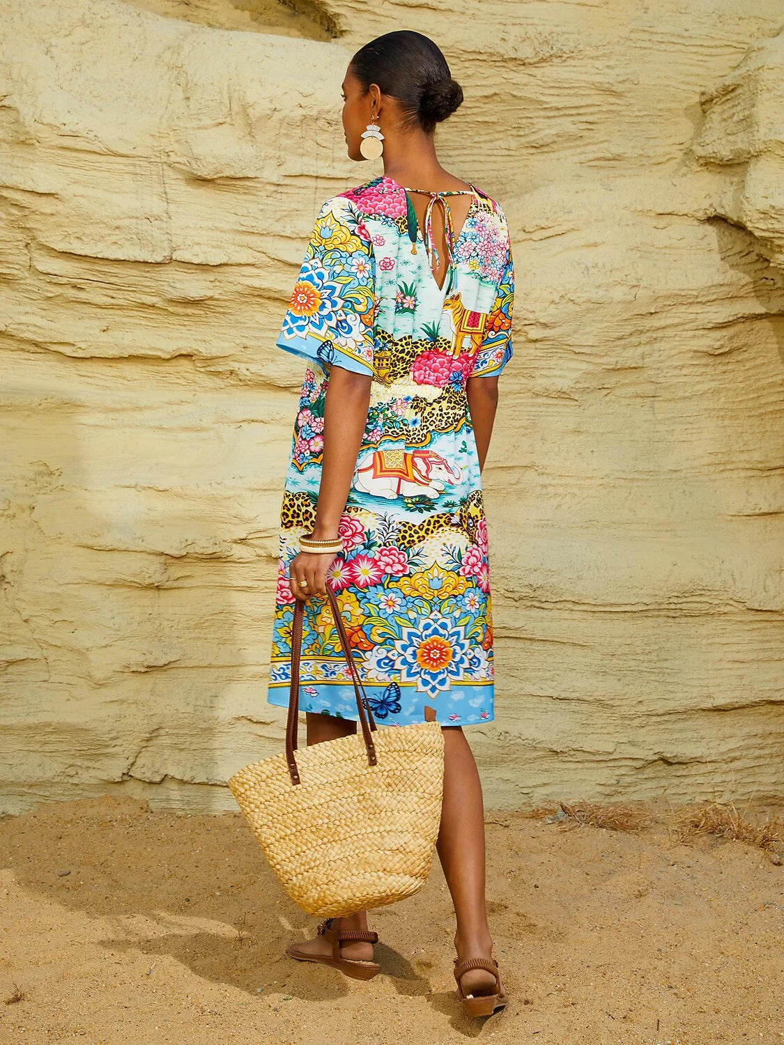 Santorini Summer Silky Satin Mini Dress