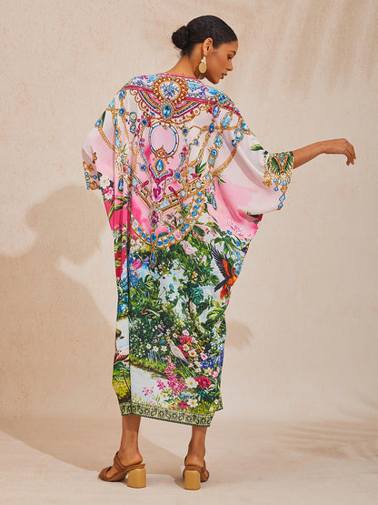 Boho Paisley Flowy Chiffon Kaftan