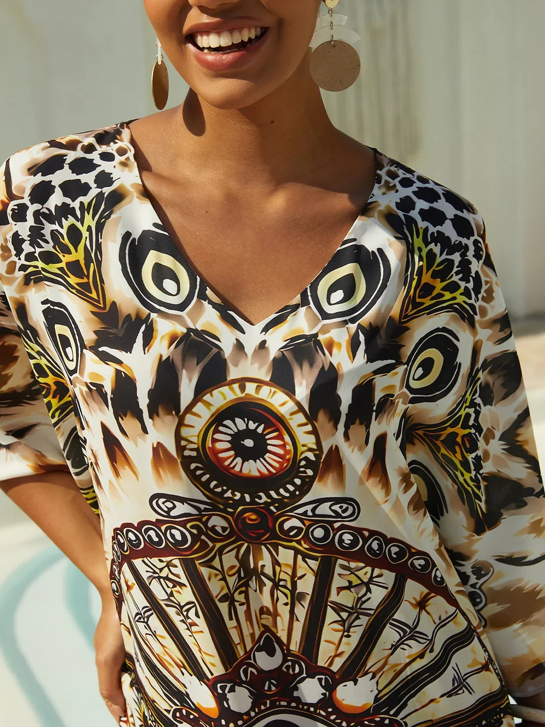 Vintage Leopard Jewelry Flowy Chiffon Maxi Dress
