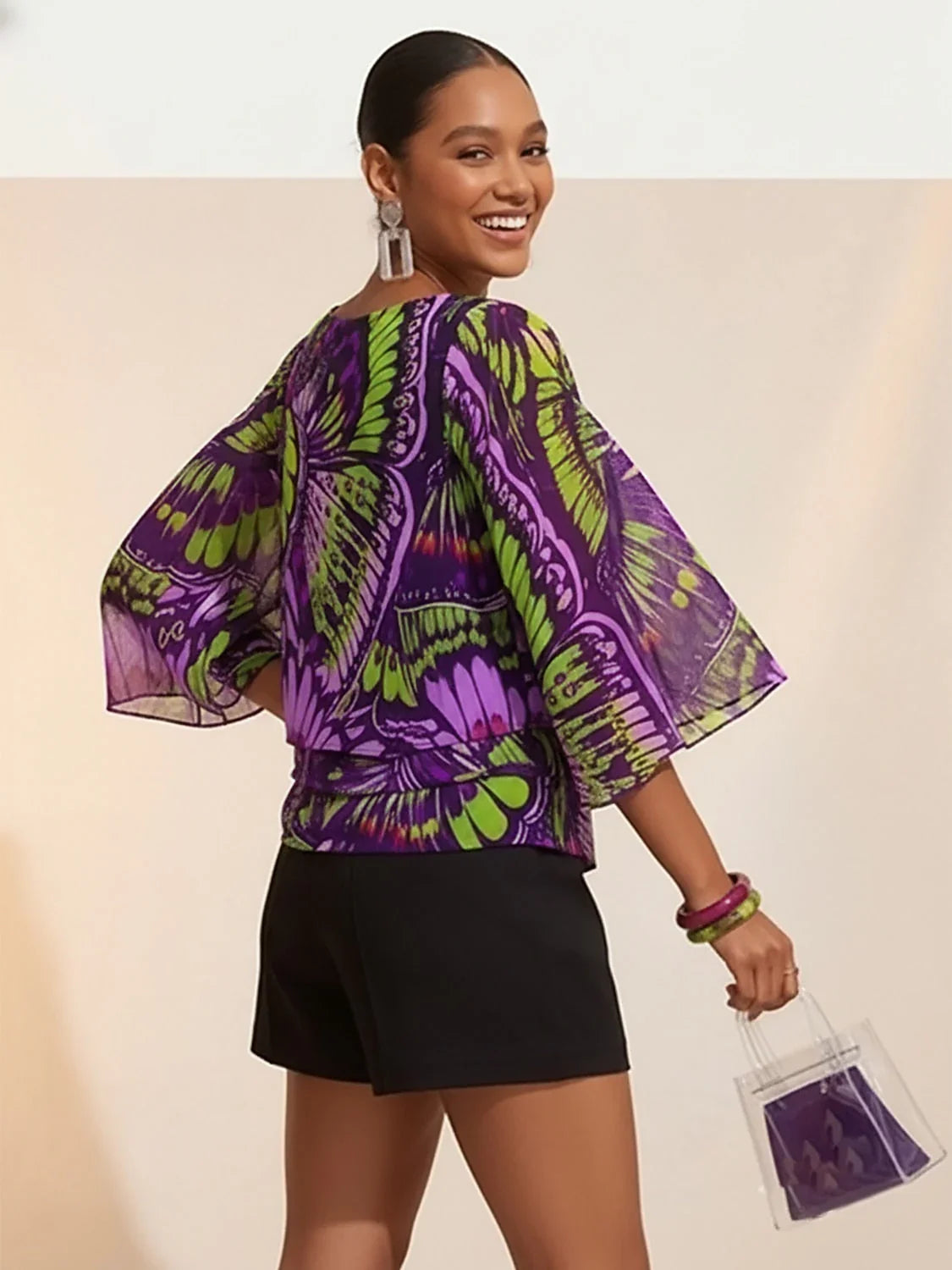 Ocean Bloom Reverie Chiffon Layered Top