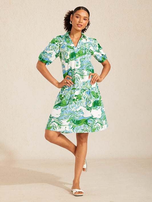 Graphic Art Mustang LinenLook Midi Dress