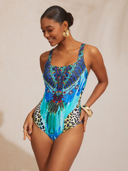 Vintage Jewelry Vacation One Piece Swimsuit
