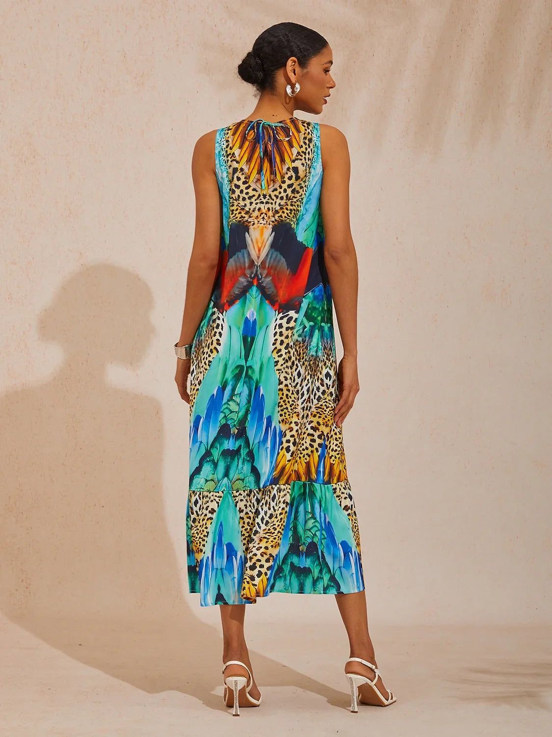 Jungle Wild Party Silky Satin Maxi Dress