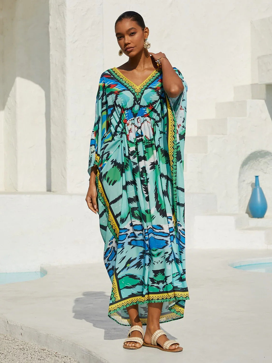 Vintage Jewelry Chiffon Vacation Kaftan